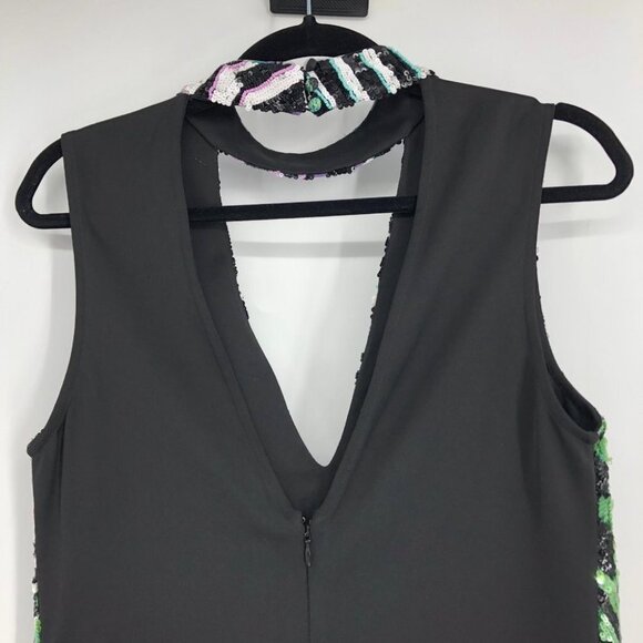 Marciano Animalesque Glow Sequin Cutout Halter Neck V-neck Mini Dress size  XS - Picture 6 of 16